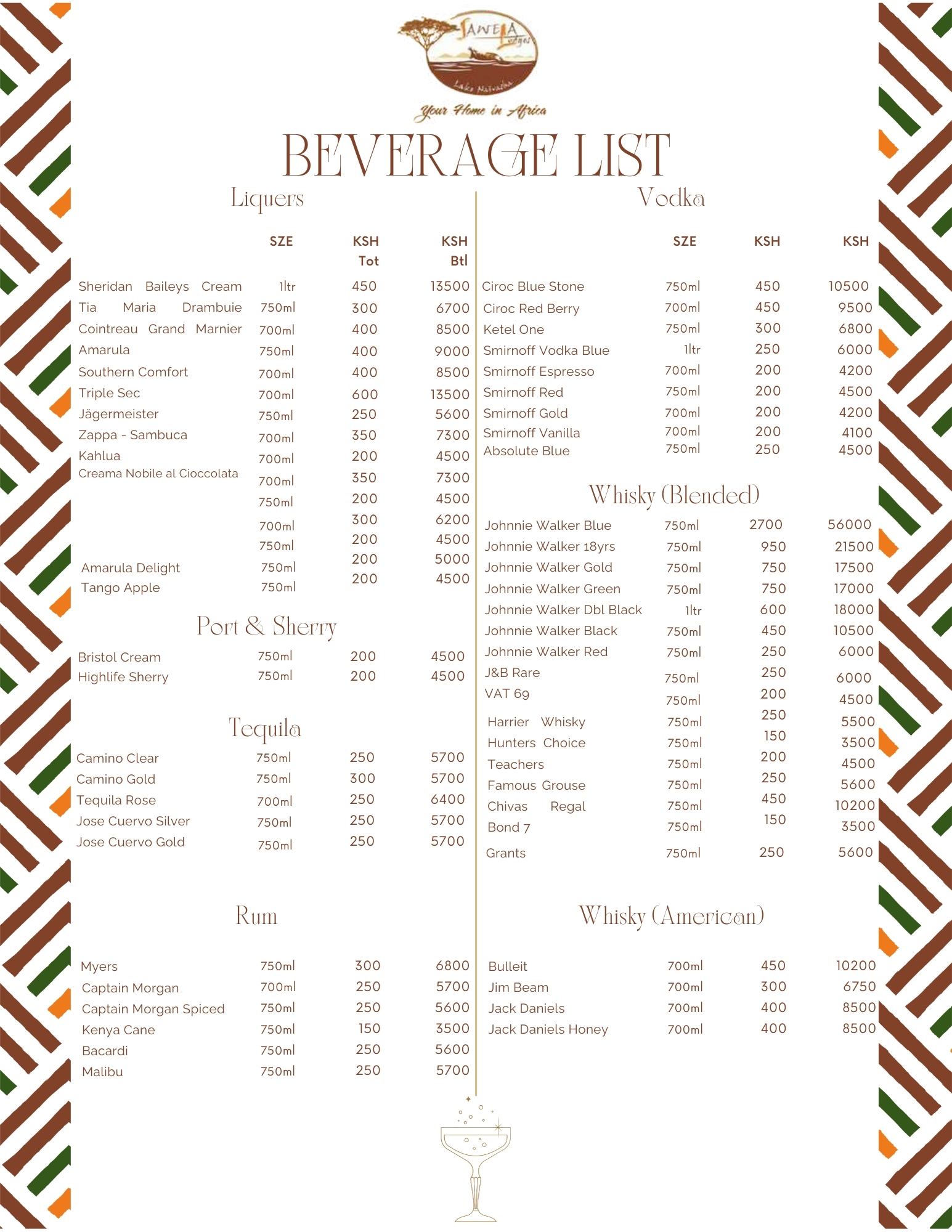 Beverage Menu C